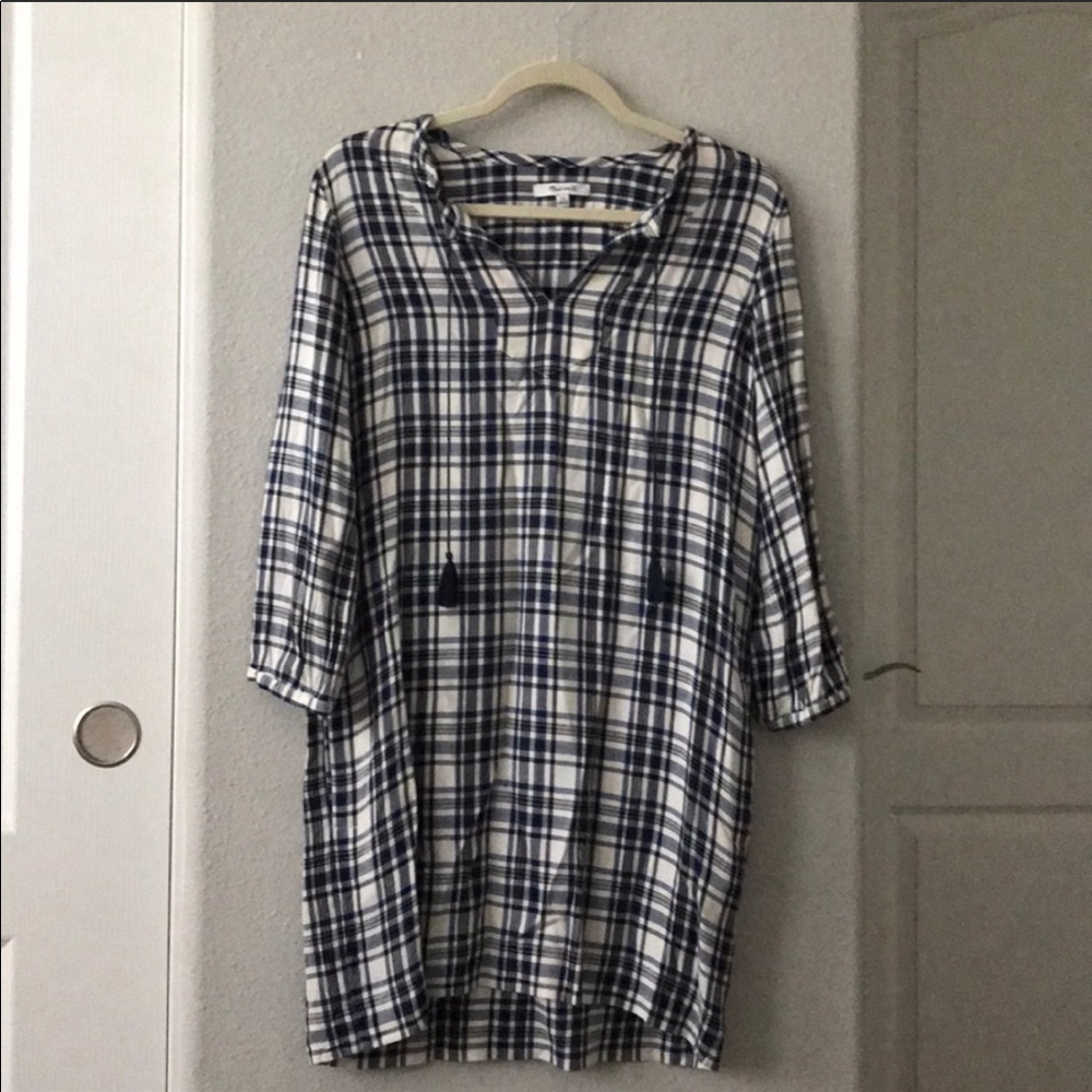 Madewell light flannel tassel dress
